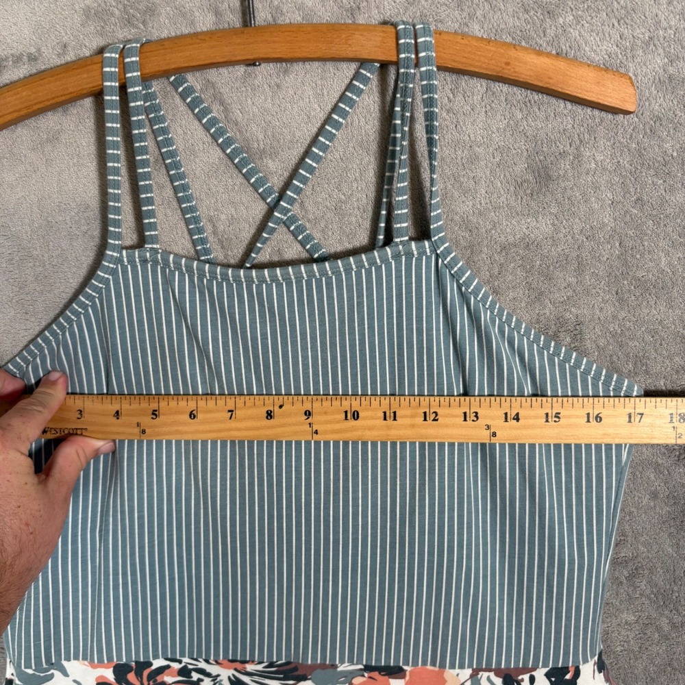 Pact Striped Bodice Floral Midi Dress in Teal, Coral, White, Black - Picture 11 of 14